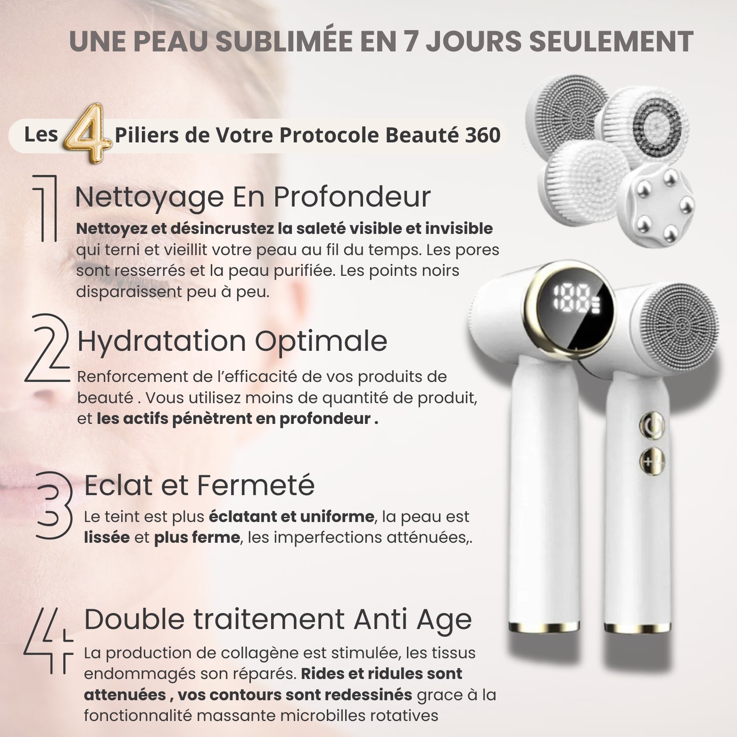 DermaPro360™ | Appareil de soin tout en 1 Sublimateur de Beauté